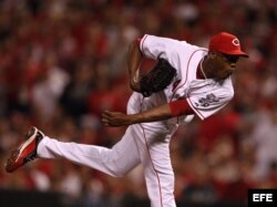 El lanzador zurdo de los Rojos de Cincinnati, Aroldis Chapman.