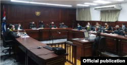 Vista de un tribunal en Cuba durante los juicios a los manifestantes del 11 de julio.