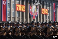 Desfile militar en Corea del Norte.