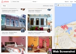 Algunas de las casas particulares para alquilar en La Habana que oferta la web de Airbnb.