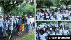 Campaña #TodosMarchamos. Opositores antes del arresto el 22 de noviembre en La Habana. Foto: Ángel Moya.