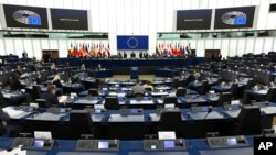 El Parlamento Europeo durante una sesión de trabajo. (Frederick Florin, Pool via AP)