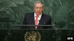 Raúl Castro durante su discurso en la Cumbre de Desarrollo Sostenible de la ONU.