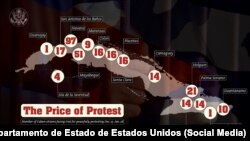 Número de detenidos por el 11J que enfrentan juicios desde diciembre de 2021 hasta enero de 2022.