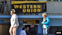 Oficina de Western Union en La Habana, Cuba.