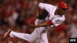 El lanzador zurdo de los Rojos de Cincinnati, Aroldis Chapman. 