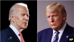 Combinación de fotografías de Donald Trump y Joe Biden. AP Photo/File.