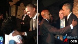 Encuentro de Barack Obama con Berta Soler y Guillermo Fariñas.