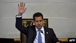 Juan Guaidó, presidente interino de Venezuela, durante una sesión de la Asamblea Nacional