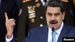 El gobernante venezolano Nicolás Maduro, durante una conferencia de prensa en el Palacio de Miraflores, en Caracas, el 12 de marzo del 2020.