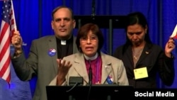 Momento en que la Cámara de Diputados aprueba por unanimidad recibir la Diócesis de Cuba en la Iglesia Episcopal. (Tomado de la cuenta de Facebook 'Latino/Hispanic Ministries of the Episcopal Church').