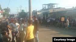 Migrantes cubanos en Tapachula.