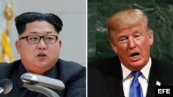 Kim Jong-un y el presidente de Estados Unidos, Donald Trump. 