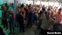 Un culto religioso en Sancti Spíritus. Tomado de Facebook.