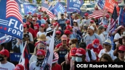 Caravana de apoyo a la reelección del presidente Donald Trump en Miami. (Foto de Roberto Koltún)