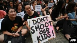 Una manifestación anti extradición en Hong Kong. 