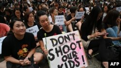 Manifestantes en Hong Kong. AFP.