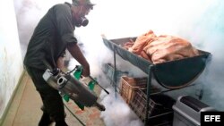 Campaña de fumigación contra el mosquito trasmisor del virus del zika, dengue y chikungunya, en La Habana.