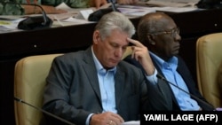 El gobernante cubano Miguel Díaz-Canel Bermúdez, durante en la Asamblea Nacional del Poder Popular.