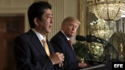 Presidente Donald Trump y primer ministro japonés, Shinzo Abe